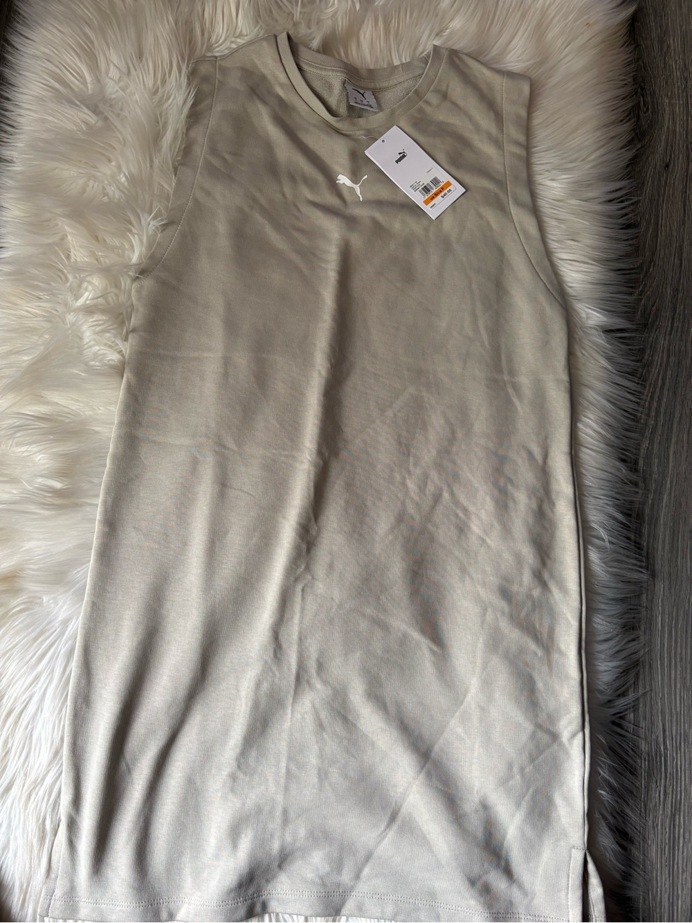 NWT Puma Sleeveless Tank Dress in Light Beige